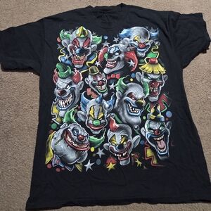 Graphic Tee with Colorful Clown Design